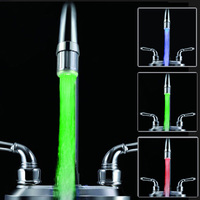 Robinet d'eau LED avec lumière, cuisine, salle de bain, douche, robinet, buse, tête, 7 couleurs changeantes, capteur de température, lumière LED pour robinet