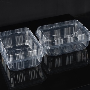 Boîte de rangement rectangulaire classique à charnière, jetable, transparente, écologique en PP, pour biscuits Hick et fruits, avec couvercle - Product Image 4