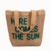 Modische, personalisierte Logo-Buchstaben, umweltfreundliche Papierstrohtasche, isoliert, weich, großes Fassungsvermögen, Strand- und Reisetasche für Damen, mit Reißverschluss und Schleife