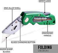 Coffret de couteaux à découper industriels Wooktools DIY, 5 lames de rechange en acier inoxydable, robustes, pliables, couteaux utilitaires, 18 mm