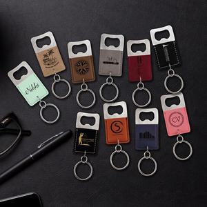 Llavero Abridor de Botellas de Acero Inoxidable de Alta Calidad Personalizado, Llavero Abridor de Botellas de Cuero PU - Product Image 2