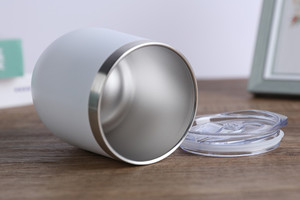 <span class=keywords><strong>Tazas</strong></span> de acero inoxidable al vacío de doble pared con logotipo personalizado con recubrimiento en polvo de 12oz, vaso de vino, taza colorida para impresión de grabado láser - Product Image 4