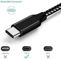 Lot de 3 ou 5 câbles USB Type-C 2.4A pour Samsung Google, câble de données haute vitesse en nylon tressé, cordon USB