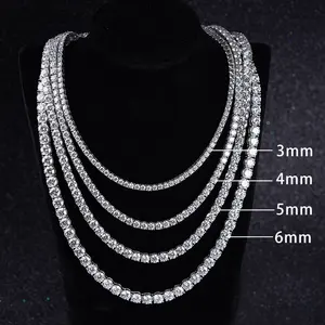 Starsgem ожерелье из серебра 925 пробы с покрытием из белого золота и бриллиантами с муассанитом, готов к отправке по конкурентоспособной цене