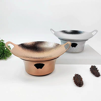 Ensemble de chauffe-plats de luxe pour restaurant chinois, avec réchaud à alcool coupe-vent en acier inoxydable OEM, isolé, pour buffet et fondue