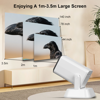 Projecteur LCD portable d'extérieur Q7 Mate, batterie rechargeable intégrée (3 heures d'autonomie en intérieur/extérieur), haut-parleur intégré