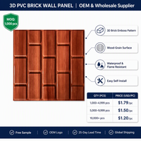 Panel Dinding PVC Motif Kayu 3D Embossed Ringan, Mudah Dipasang, untuk Industri, Kantor, dan Restoran (Grosir)