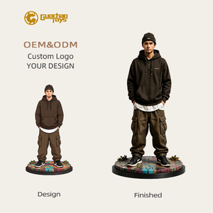 De la photo à la réalité 3D : Figurine réaliste en résine personnalisée d'un homme en sweat à capuche, statue de personnage urbain sur mesure, service OEM ODM Chine - Product Image 1