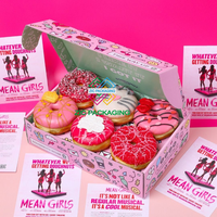 Boîtes à pâtisserie en papier rose de qualité alimentaire, boîtes de luxe pour macarons, pâtisserie, mochi, beignets, emballage avec sacs en papier