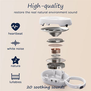 Mamá <span class=keywords><strong>latido</strong></span> <span class=keywords><strong>del</strong></span> corazón canciones de cuna sonidos de la naturaleza bebé recién nacido máquina calmante ligero recargable Mini máquina de sueño de ruido blanco - Product Image 3
