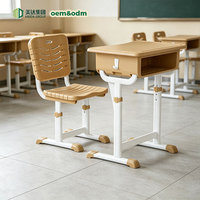 Ensemble bureau et chaise ergonomique réglable en hauteur Meida, épaissi, pour écoles et centres de tutorat, en ABS, design tendance