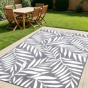 Tapis de porte extérieur réversible en PP recyclé tissé pour camping-car, patio, plage - Product Image 5