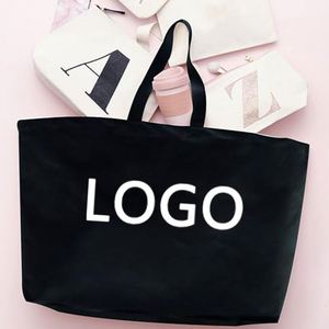 Custom Heavy-Duty <b>Large</b> Custom <b>Printed</b> Logo Cotton Canvas Tote Handbag for Women Blank Beach Shopping Tote Bag - Product Image 4