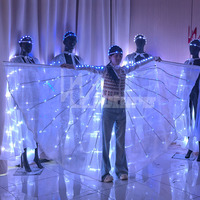 Ailes d'ange LED lumineuses, accessoire de costume, accessoire de performance fantastique pour spectacle sur scène, festival, fête, mariage, événement, concert, défilé
