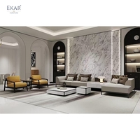 Ensemble canapé modulaire moderne et élégant en tissu Confort polyvalent pour la vie contemporaine ou l'hôtel avec coin en bois
