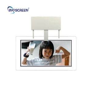 Ingscreen trần trong suốt treo <span class=keywords><strong>double</strong></span> side kỹ thuật số biển kiosk cửa sổ mua sắm <span class=keywords><strong>LED</strong></span> ánh sáng màn hình kép LCD hiển thị - Product Image 1