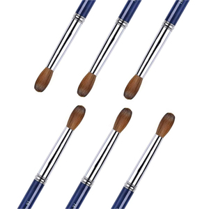 Pinceau à ongles en poils de Kolinsky 100% avec manche en métal bleu, logo personnalisé pour la manucure, poudre acrylique - Product Image 3