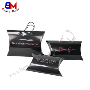 Boîtes à perruques de luxe en gros Emballage de logo personnalisé Boîte d'oreiller Boîte-cadeau avec poignée Emballage de paquet de cheveux - Product Image 4
