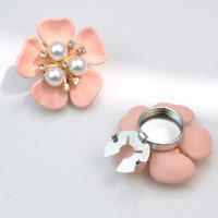 Bouton de chemise en laiton avec strass en résine brillante et mate, motif fleur colorée avec placage de perles, accessoire vestimentaire
