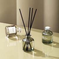 Diffuseur de parfum d'ambiance de luxe pour la maison, flacon en verre gris 50ml 100ml 150ml 200ml, diffuseur d'huile en verre vert, boîte avec bouchon à vis hermétique