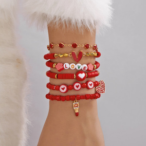 Vòng đeo tay đính cườm Vòng đeo tay phong cách bohemian Vòng đeo tay ngày valentine tình yêu tăng Mặt Dây Chuyền Vòng đeo tay mềm - Product Image 5