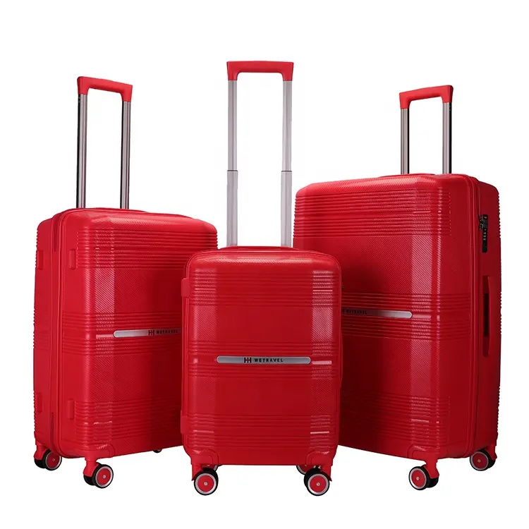 Prezzo di fabbrica valigia abbinata accessori di colore Trolley Travelling bagaglio PP Set bagaglio con 4 Spinner silenzioso