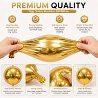 Vente flash - Ballons en aluminium 4D de couleur unie, 22 pouces, ronds, en mylar, pour fêtes, anniversaires, événements, décorations de mariage