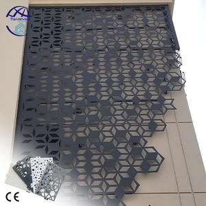 ระบบผนังม่านอะลูมิเนียมแบบเจาะรู ดีไซน์ทันสมัย สีที่ปรับแต่งได้ แผ่นแข็ง สำหรับตกแต่งภายนอกวิลล่าและห้องโถง กันน้ำ - Product Image 1