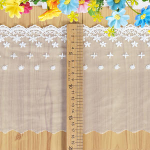 Pizzo a rete di alta qualità <span class=keywords><strong>con</strong></span> motivo a pois e stelle per decorazioni di abiti da donna in stile Lolita, larghezza 7,5-17 cm, rete a pois e stelle. - Product Image 5