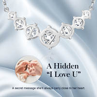 Pendentif en Moissanite 1,7 CT/2,8 CT/5 CT VVS1, Collier en Diamant Créé en Laboratoire, Cadeau Romantique d'Anniversaire pour Femme, Chaîne en Argent Sterling S925