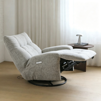 Fauteuil inclinable électrique pivotant ATUNUS 360, tissu chenille, canapé lounge une place pour salon et chambre