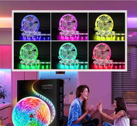 Bande lumineuse LED COB intelligente RGB pour la décoration de la maison, 576 LED, 12V/24V, WiFi/télécommande, dimmable, indice de protection IP67, USB