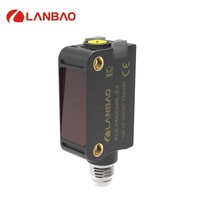 Capteur photoélectrique laser de positionnement LANBAO 10-30VDC PNP NO+NC, laser rouge 650nm, indice de protection IP67, distance 5m, connecteur M8 4 broches