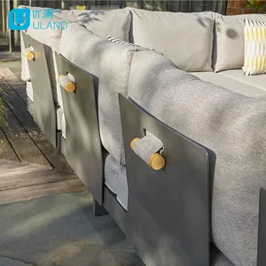 Uland Moderne Aluminium Meubels Set Waterdichte Convertible Terug Tuin Bank Voor Hotel Patio Outdoor Sofa