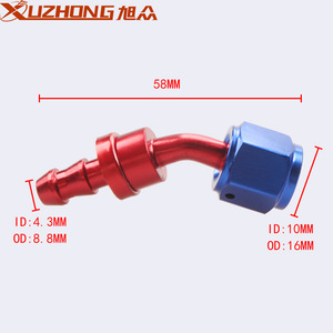 ข้อต่อท่อน้ำมัน Xuzhong An4 0-180 องศา อลูมิเนียม สีแดง สีน้ำเงิน สำหรับอัพเกรดระบบระบายความร้อนรถยนต์ - Product Image 2