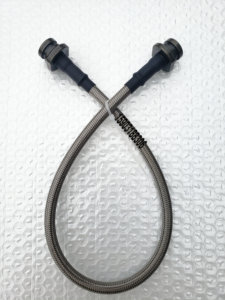 Assemblage <span class=keywords><strong>de</strong></span> <span class=keywords><strong>tuyau</strong></span> <span class=keywords><strong>de</strong></span> <span class=keywords><strong>frein</strong></span> automatique en PTFE tressé flexible en acier inoxydable 3AN avec raccords en acier plaqué vert <span class=keywords><strong>olive</strong></span> - Product Image 3