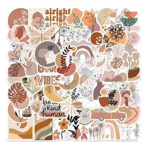 Pegatinas estéticas bohemias, decoración artística minimalista de línea abstracta para botella de agua, pegatinas de vinilo para monopatín de ordenador portátil y <span class=keywords><strong>teléfono</strong></span> familiar, 50 Uds. - Product Image 2