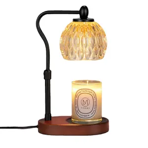 Lampe chauffe-bougie, chauffe-bougie électrique avec minuterie et  variateur, chauffe-cire réglable en hauteur pour