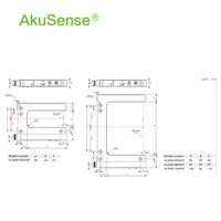 Sensor Fotoeléctrico de Proximidad Láser AKUSENSE de Doble Salida NPN/PNP 670nm, Tipo Horquilla, Ancho de Ranura 30mm, Protección IP65, Montaje con Tornillos