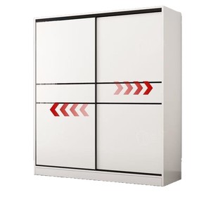 Armoire de chambre à coucher moderne avec portes coulissantes, rangement pour enfants, montage facile, idéale pour chambre de location - Product Image 1