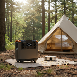 2400W 2400Wh Lithium Ion Pure Sine Wave Outdoor Energy Storage <b>Portable</b> Power Station With Wheel - Product Image 2