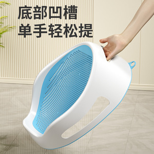 Baby Guard Town Baby <b>Bath</b> Rack With Net <b>Foldable</b> Reclining Support For Newborns Blue PPTPE Material - Product Image 2