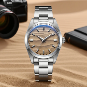 <span class=keywords><strong>Orologio</strong></span> da Uomo Personalizzato con Logo, Design Minimalista, 36mm, Impermeabile 3bar, Quadrante 3D Effetto Sabbia, Movimento al Quarzo, in Acciaio Inossidabile - Product Image 1