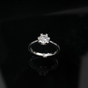 Cincin Pertunangan <span class=keywords><strong>Solitaire</strong></span> 6 Prong Berlian Buatan Laboratorium Warna D VVS1 Perak Sterling S925 - Product Image 6