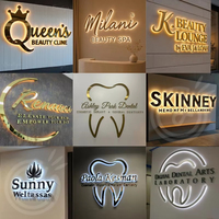 Enseigne LED 3D rétroéclairée en acrylique pour entreprises, enseigne extérieure personnalisée, lettres lumineuses, logo, panneau lumineux LED