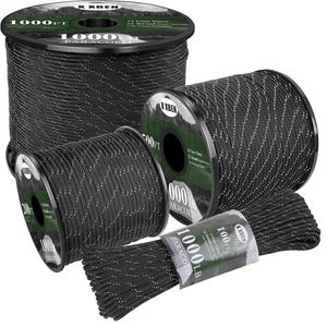 Cordon <span class=keywords><strong>de</strong></span> parachute double en nylon/polyester réfléchissant, 12 brins, 750 livres, 4 mm, 32 fils, haute résistance pour le camping, la pêche, la randonnée - Product Image 1