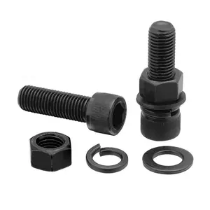 High Strength Grade 8.8 12.9 Carbon Steel Black Hex Socket Allen Key Bolt M6 x 14mm 16mm Cap Head Screw With Nut Washer