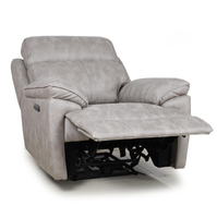 Fauteuil inclinable électrique minimaliste en tissu technique avec ottoman, fauteuil simple inclinable électrique en métal pour salon et home cinéma