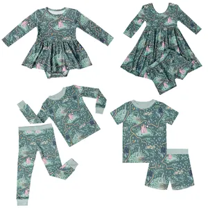 Bamboo Custom Double Way Zipper Newborn Baby Romper Soft Jumpsuit Pajamas Fiber Unisex 2-Pcs Clothing Set Ployaster