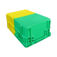 Panier en plastique bicolore empilable de qualité alimentaire, personnalisé, bleu, pour fruits et légumes, durable